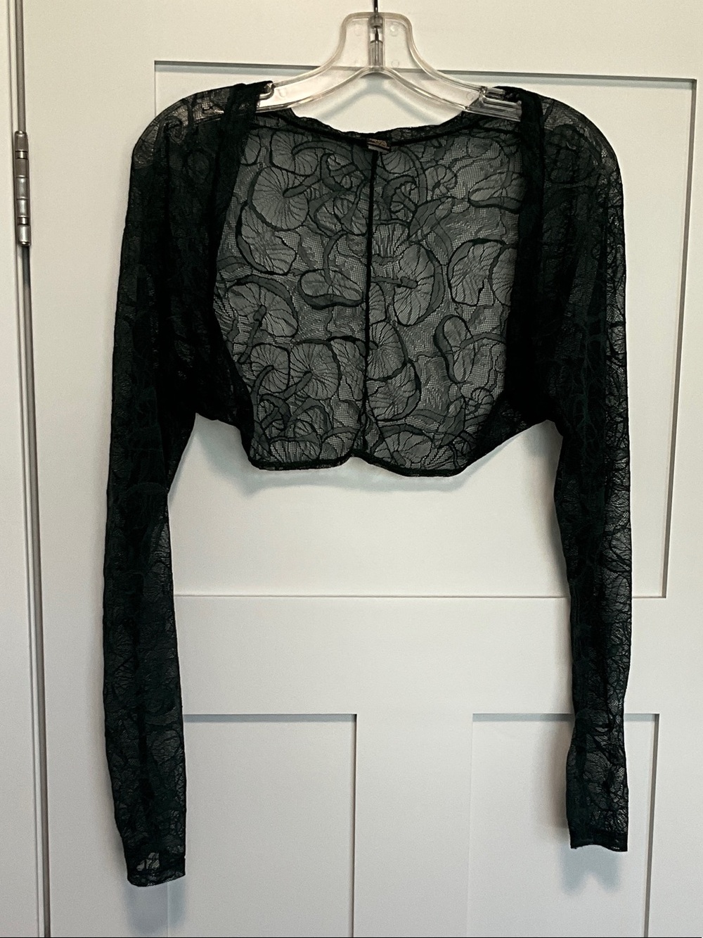 Only Hearts Teal Lace Cropped Shrug - Long Sleeve Bolero